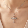 Wholesale Christian Charm Pendant Jewelry Rhodium Plated Cubic Zirconia Cross God 925 Sterling Silver Fine Jewelry