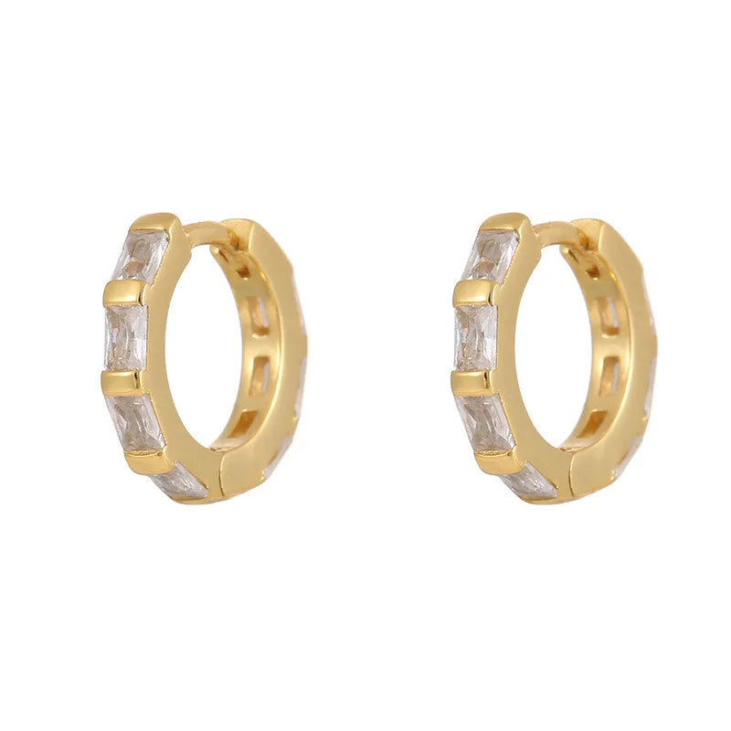 Cz Earrings Hoop Unique Square Zircon Earring