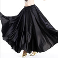 Colorful Satin Long Skirt for Belly Dancing Formal Stage Performance Breathable and Natural Waistline