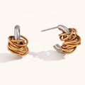 Dingran 2023 Trendy Mini C Shape Twine Stud Earring Tarnish Free Stainless Steel Jewelry