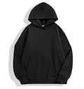 Unisex Heavyweight Fleece Hoodie Pullover Sweatshirt with Embroidered Print Drop Shoulder Pocket-Winter Print Hooded Sweatshirt