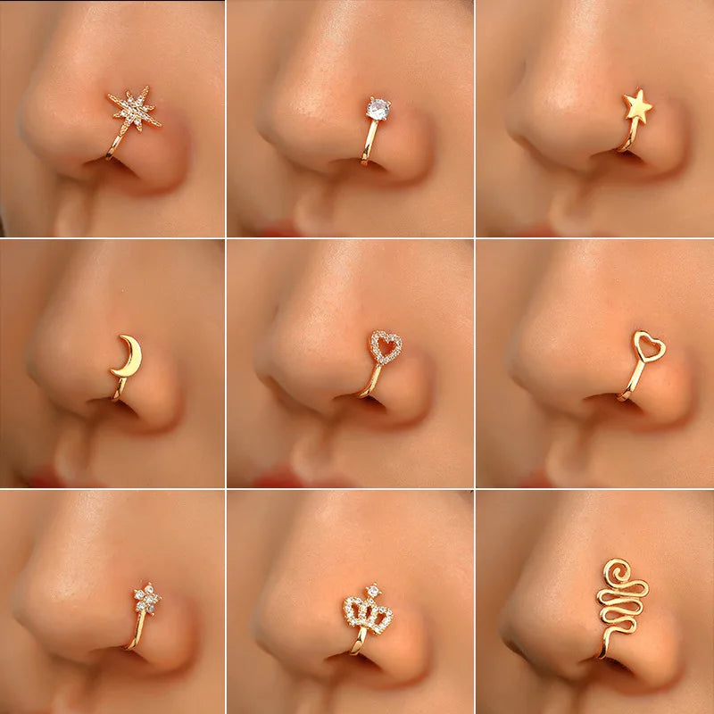 Cheap Price Gold Nose Ring Design Gold Nose Rings Plain Nose Ring Hook for Women