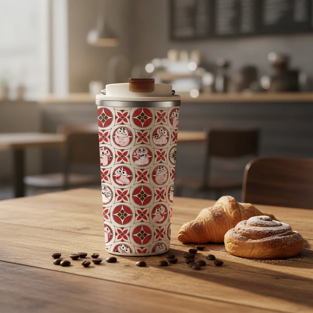 Custom Red 304 Stainless Steel Tumbler Cup Reusable for Leak Proof Ceramic Liner Vacuum Travel Coffee Mug Wholesale