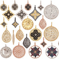 Luxury Classics Clover Flower Zircon Focal Charm PendantCreative 18K Gold Plated Jewelry Findings Accessories Supplies M50