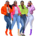Trendy Women Winter Puffer Coat Crop Jackets Women Printing Girl's Bubble Jackets Winter Coat
