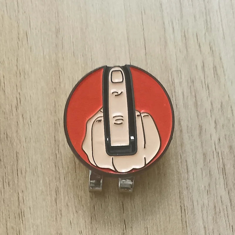 Edgy Style Ball Marker Golf Hat Clip Blank Metal Middle Finger Ball Marker Golf Gifts Golf Accessories Middle Finger Lifts