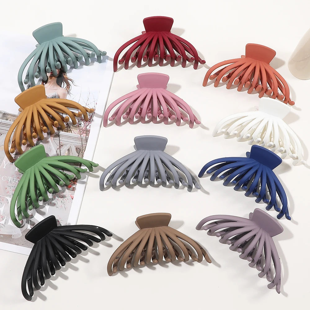 4.7\" Large Octopus Non-Slip Plastic Jaw Clips for Women Strong Grip Thick Medium Hair Styling Accessories Stylish Gifts