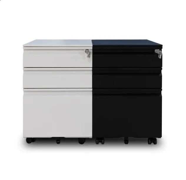 Mobile 3-Drawer High Quality Cold Rolled Steel File Cabinet with Movable Drawers for Office Home Office Gym & School Use