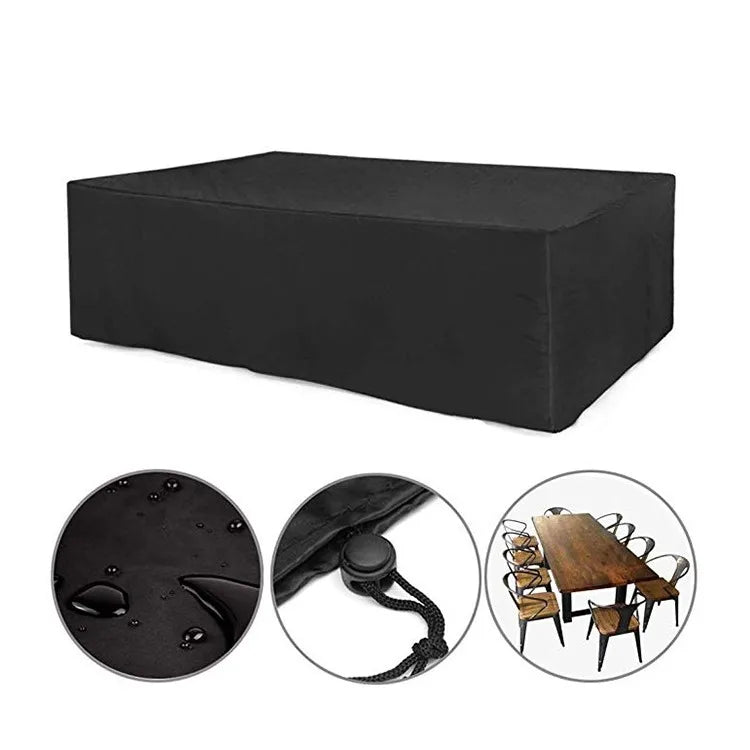 Outdoor Garden Patio Waterproof Furniture Cover Dustproof Sun Protection Garden Black Table Furniture Cover