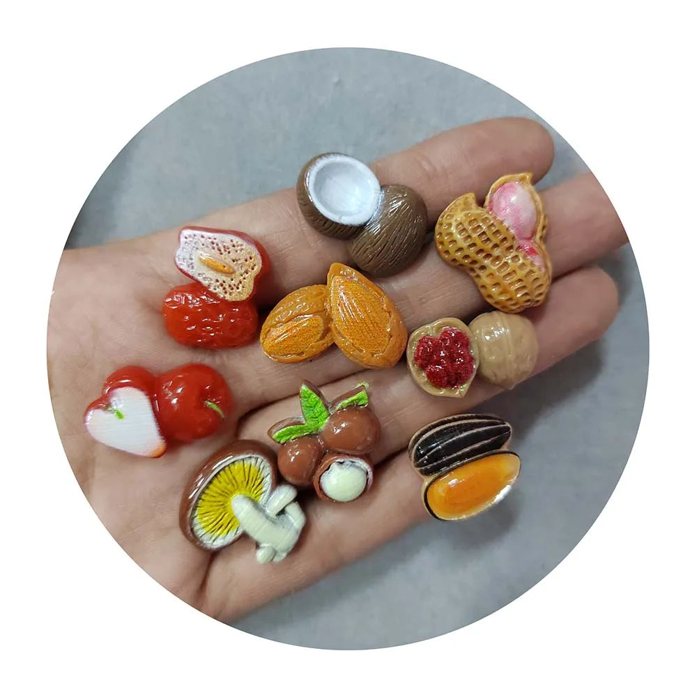 Cute Mini Artificial Peanut Corn Pumpkin Flat Back Resin Cabochons Scrapbooking DIY Jewelry Craft Decoration