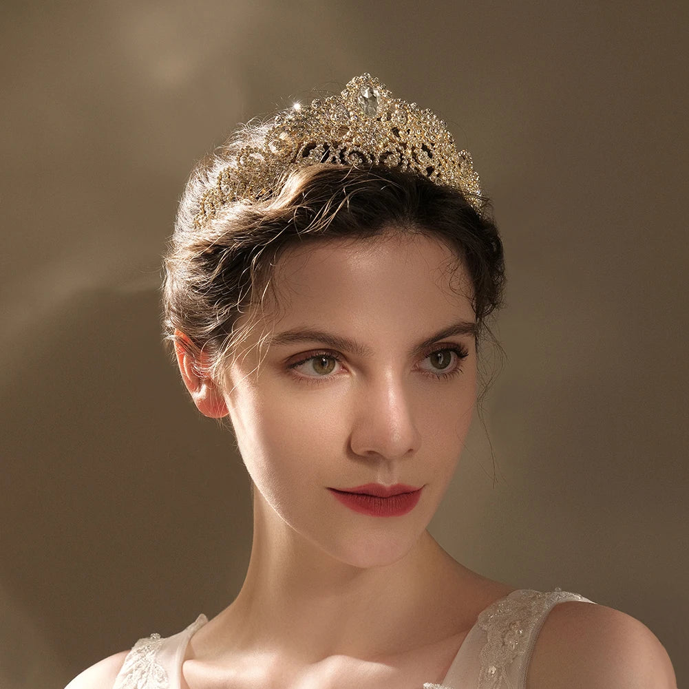 Classical Orchid Bride Jewelry  Tiara Grand Wedding Banquet Performance Crown Party Girl Tiara