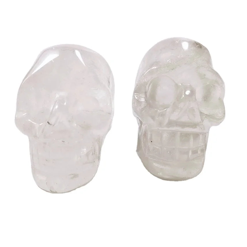 Huiying New 2025 new design carved 2 inch natural clear quartz crystal skull carving no jaw for sale Crafts