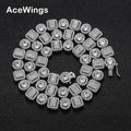 BC231 Iced Brass Cubic Zircon Tennis Chain Necklace for Men Chain Jewelry Gift