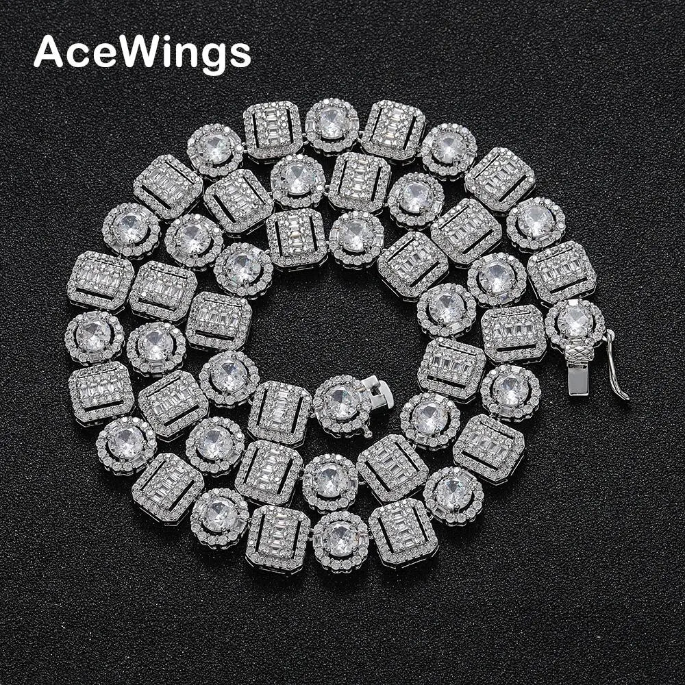 BC231 Iced Brass Cubic Zircon Tennis Chain Necklace for Men Chain Jewelry Gift