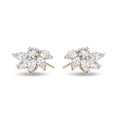 LOZRUNVE 925 Sterling Silver Delicate Flower Marquise Crystal Stud Earring Post