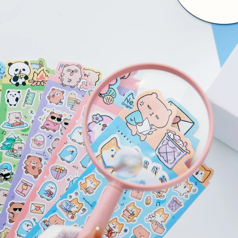 Nekoni Adhesive Animal Stickers Decals Cute Kawaii Decal Decorative Paper Original Designs Animal Decals Stickers