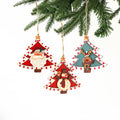 Free Sample 11*13cm Red & Blue Wood Personalised Christmas Tree Hanging Ornaments Christmas Ball & Tree Ornament Collection