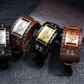 Punk Jewelry Eye of Horus Ancient Egyptian Adjustable Wide Leather Bracelet for Men