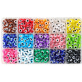 JC Crystal 15 Grids Box 450 Pcs 6mm 8mm Resin Evil Eye Bead Charm  pink White Blue Mixed Round Evil Eye Bracelet Beads