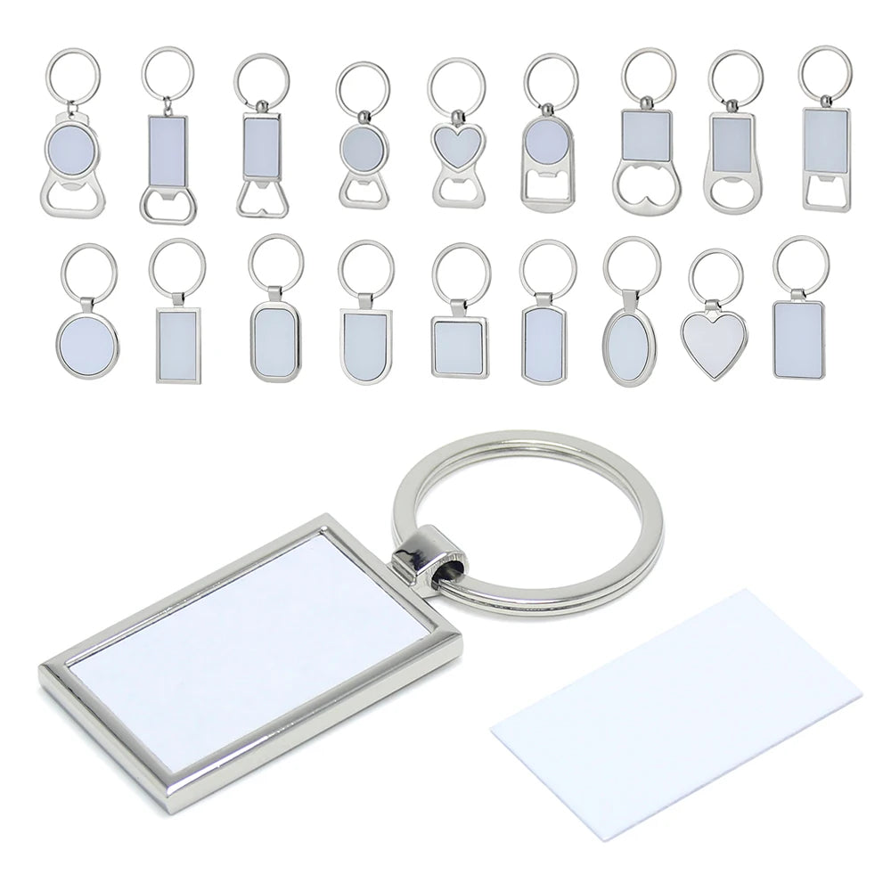 DIY Sublimation Keyring Round Alloy Promotion Gifts Various Styles Blank Metal Keychain Wholesale Sublimation Metal Key Chains
