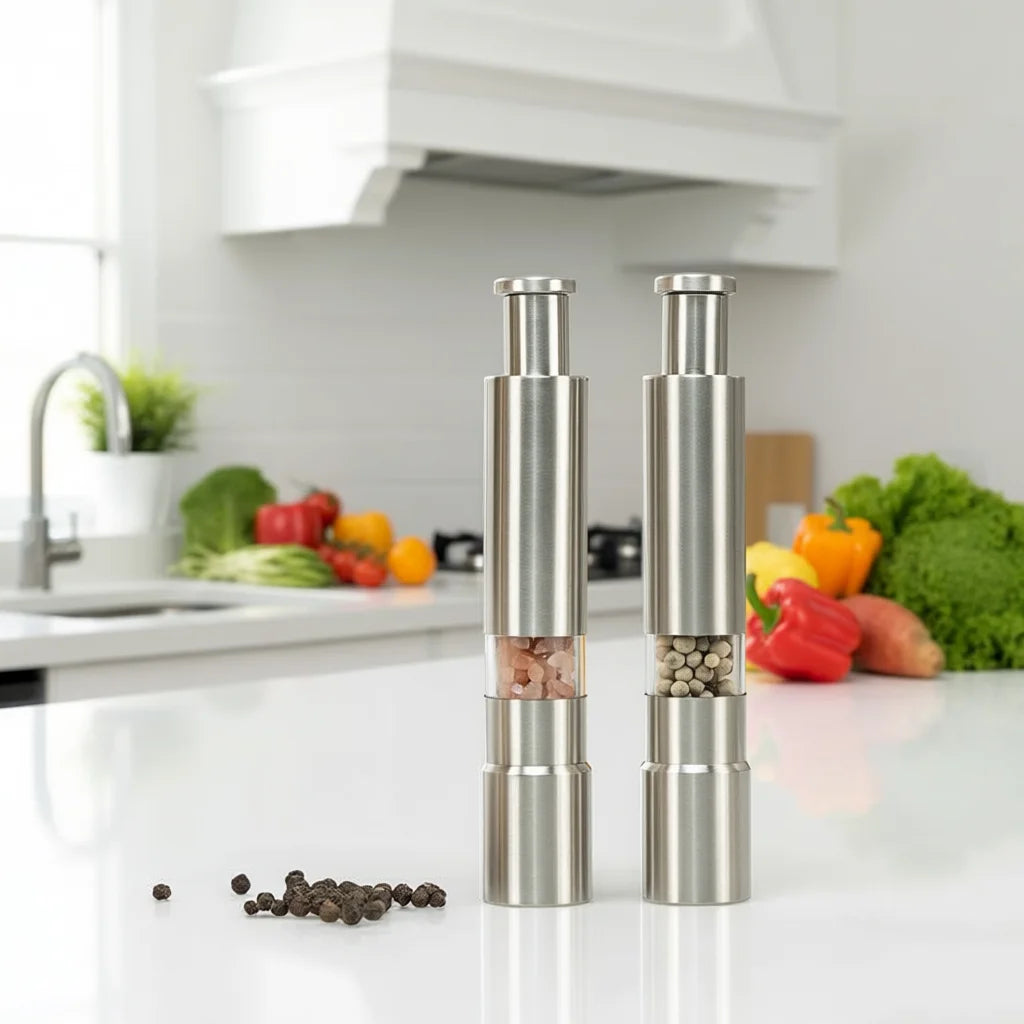 Mini Thumb Pump Salt Pepper Mill