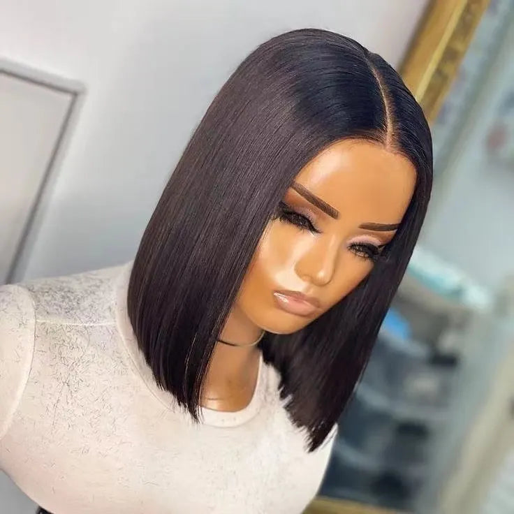 Wholesale Straight Colorful Glueless Lace Closure Short Brazilian Human Hair bob Wig 13x4 hd Lace Frontal Short bob Wig Vendors