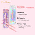 Wholesale DIY Lash Tweezers Private Label Stainless Steel Nipper Anti-static Fiber Tip pink Lash Tweezers for  Cluster Lashes