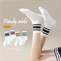 Wholesale OEM Cotton Sports Basketball Socks for Kids Customized Logo Trendy Jacquard Striped Design Crew High for Winter