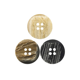 Irregular Wood Grain Resin Button for Sewing Garments Four-Eyes Design with Uneven Surface for Trousers Coat Sweater Cardigan