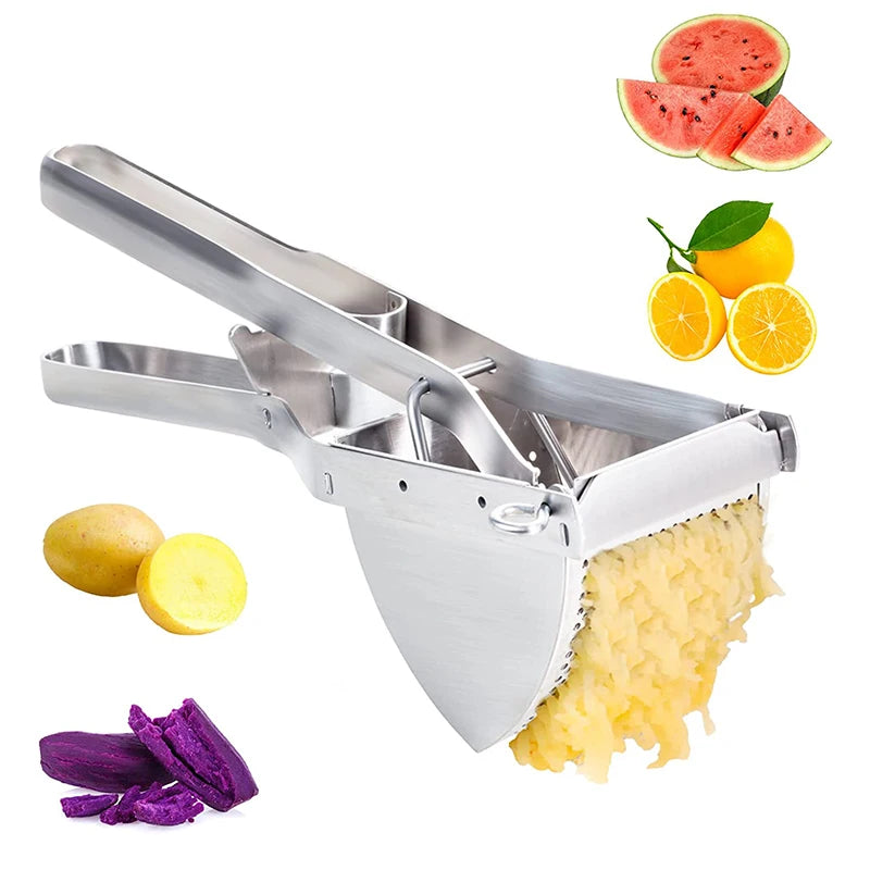 Professional Potato Garlic Press Manual Juicer Squeezer Stainless Steel Potato Ricer Masher with Comfort Grip