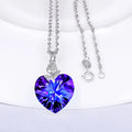 Korean Style Real 925 Sterling Silver Necklace Rose Heart Necklace