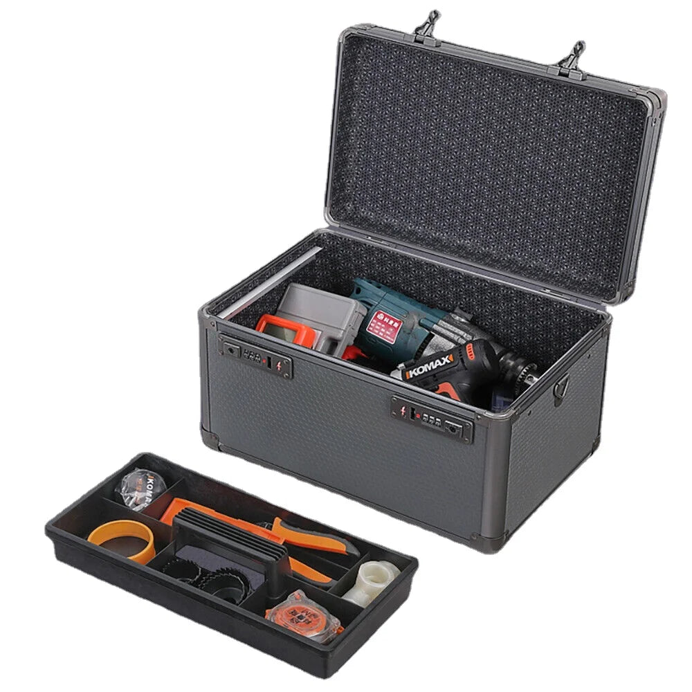 Aluminum Hard Case Tool Organizer Storage Carry Case Toolbox with TSA Lock