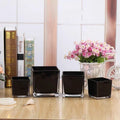 Custom Luxury Empty Square Glass Candle Containers Jars Lids Black White Reusable Eco-Friendly for Christmas Valentine's Day