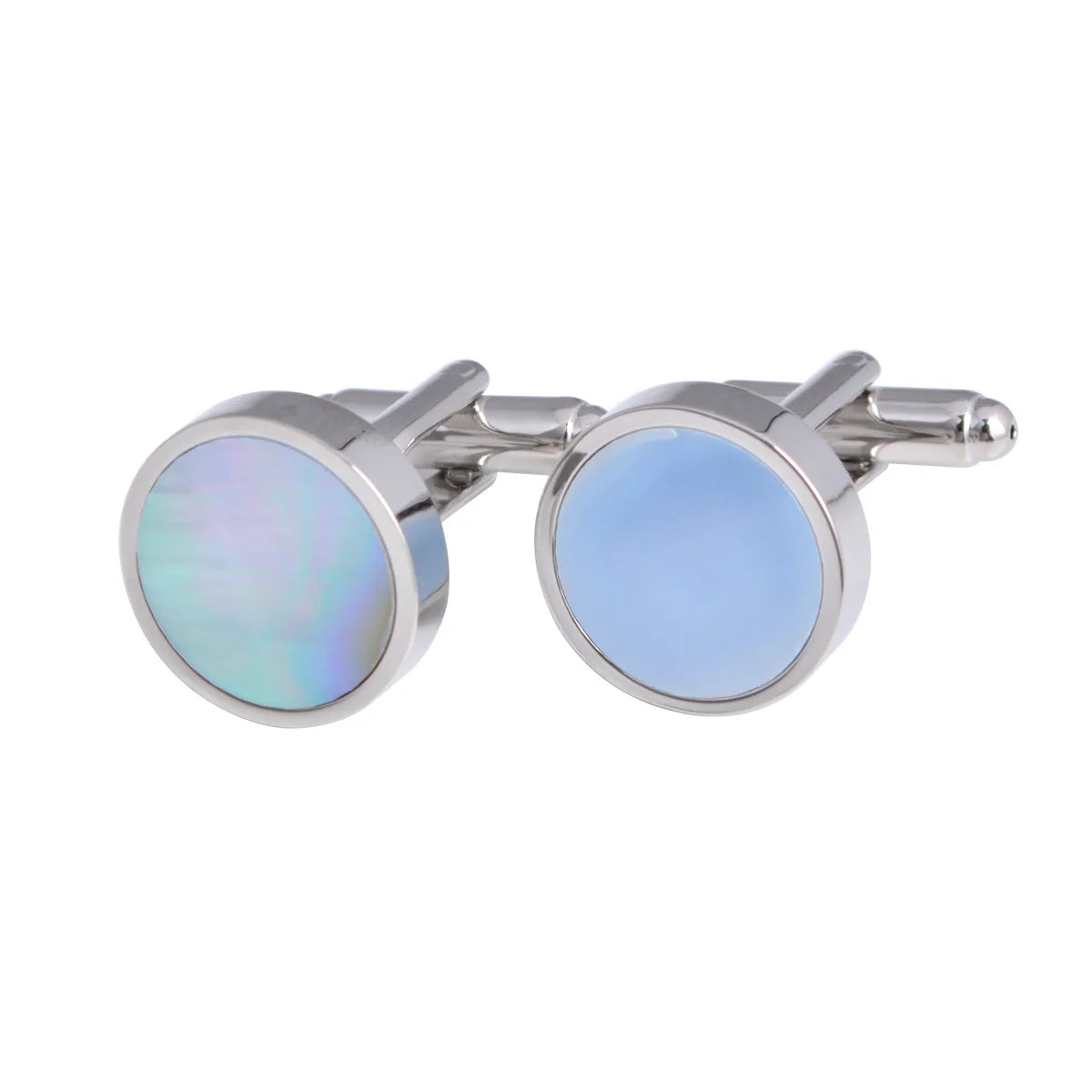 Wholesale Blue Mother Pearl Shell Elegant Cufflinks Custom Mens Suit Shirt Fashion Accessory Wedding Tuxedo Trendy Jewelry Gift