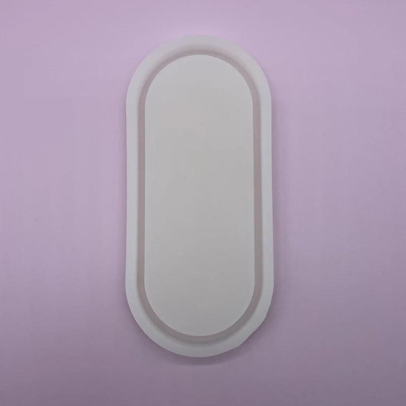 Early Riser Oversize Long Oval Silicone Resin Coaster Mold DIY Concrete Cement Tray Plate Mold for Keys Holder Table Cake Tools