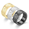 316L 8MM Stainless Steel Titanium Moon Star Sun Vintage Rings Men Women Couple Gift Jewelry Bague Party Ring
