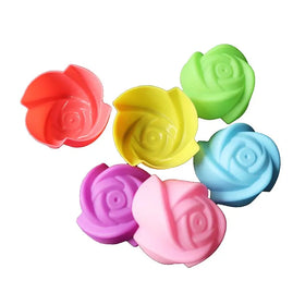 Wholesale High-quality 7cm Rose Flower Mafen Cup Silicone Cake Mold Popular Silicone Soap Mold for Valentine's Day DIY