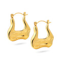 Factory Price Anniversary Gift Party Valentine's Day Irregular Glossy 18k Gold Plated Stainless Steel Jewelry Fashion Earrings