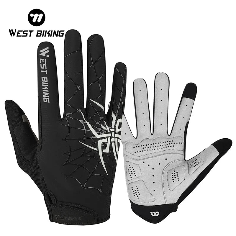 WEST BIKING Full Finger Racing Cycling Bike Gloves Bike Breathable Shock Absorption Mountain Motorcycle Bicycle Cycling Glove