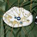 New Design Jewelry Trending Charm Gold Turkish Blue Eyes Pendant Necklace for Women
