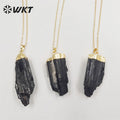 WT-N1405 WKT 2022 HOT STYLE Black Tourmaline Pendant Women PARTY Gift Necklace Trend Jewelry Beautiful Stone Pendant Necklace