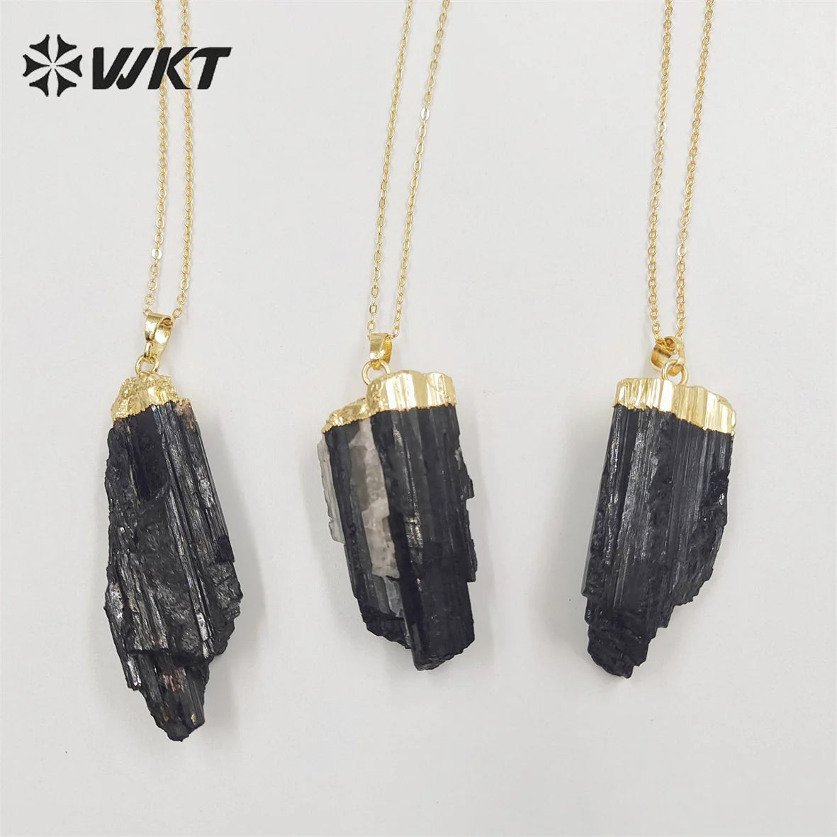 WT-N1405 WKT 2022 HOT STYLE Black Tourmaline Pendant Women PARTY Gift Necklace Trend Jewelry Beautiful Stone Pendant Necklace