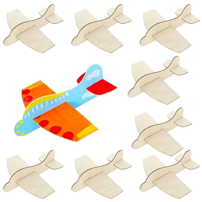 DIY Model Wooden Airplane Nature Wood Plane Balsa Wood Planes Handicraft Plane for Birthday Carnival Party