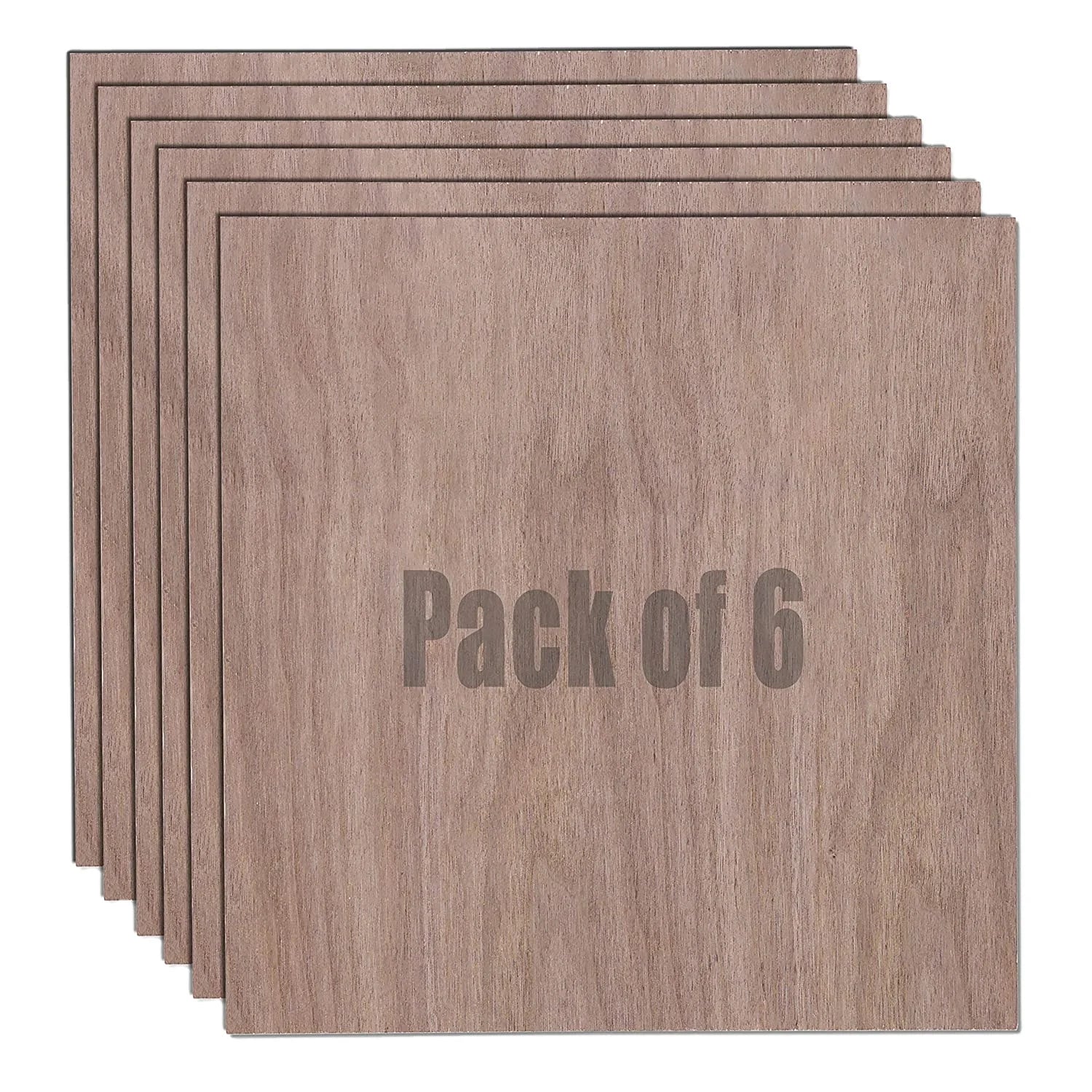 1/8" 3mm Walnut Plywood Sheets Pack of 6 for Laser Cutting and Engraving