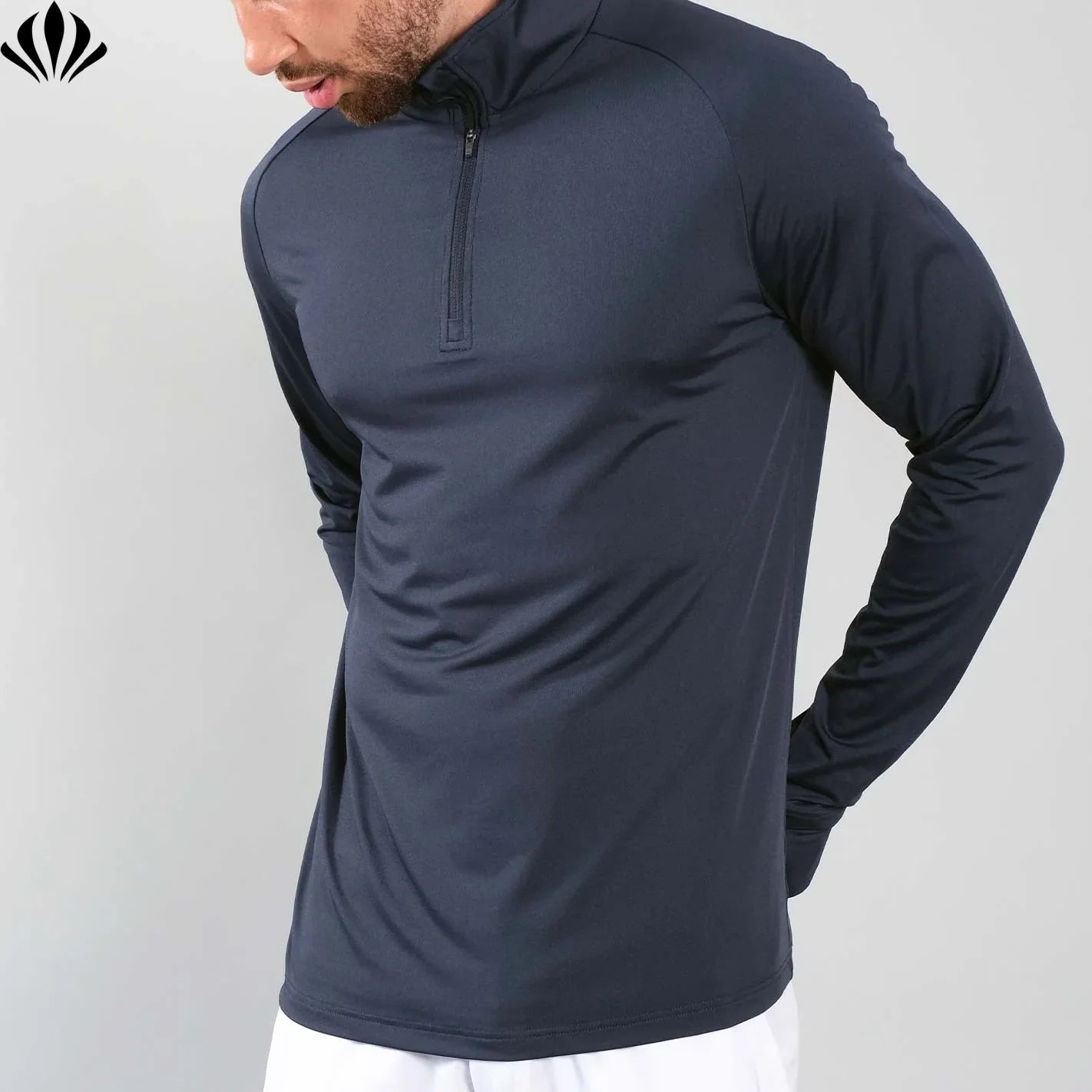 Wholesale Men's Lightweight Running Sports Quick Dry Half Zip up Track Jacket
