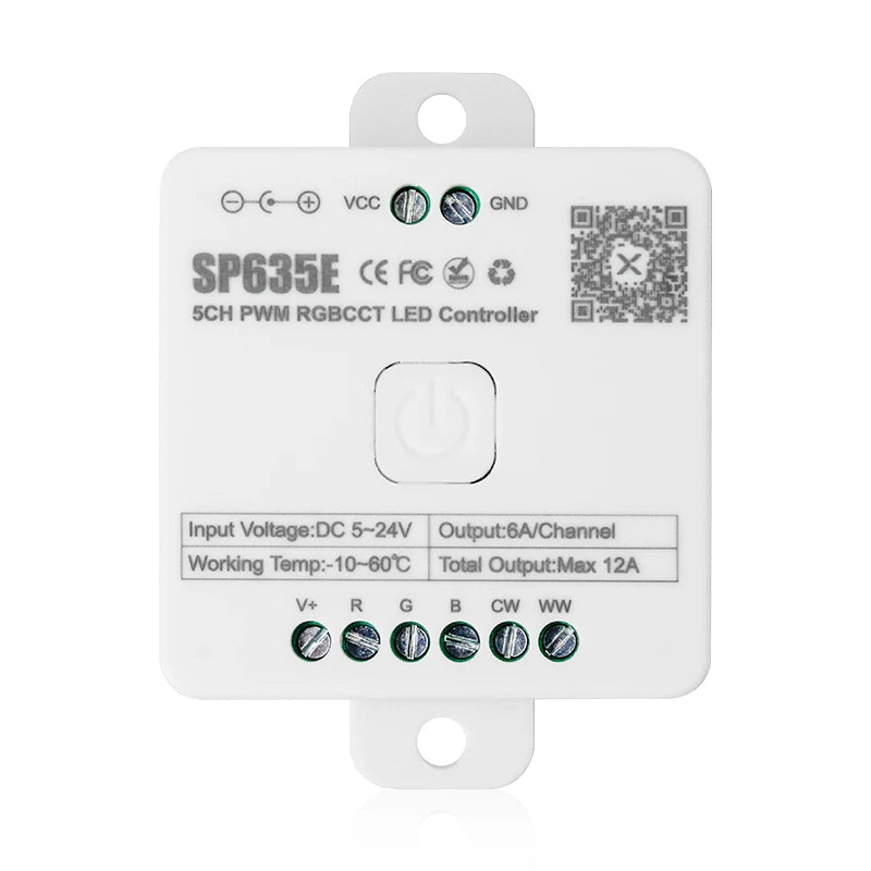 RF Remote BLE 6A Music Colorful RGB CCT Led Controller for Light Strips with 3 Warranty