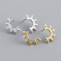 Fashion 925 Sterling Silver Spike Punk Chic Cz Diamond Stud Earrings 18K Gold Plated Geometric Earrings Jewelry