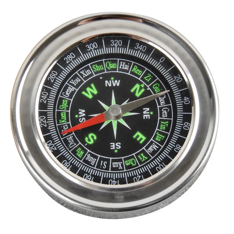 80 MM Stainless Steel Compass Multifunctional Camping Compass for Hiking Camping Motoring Boating
