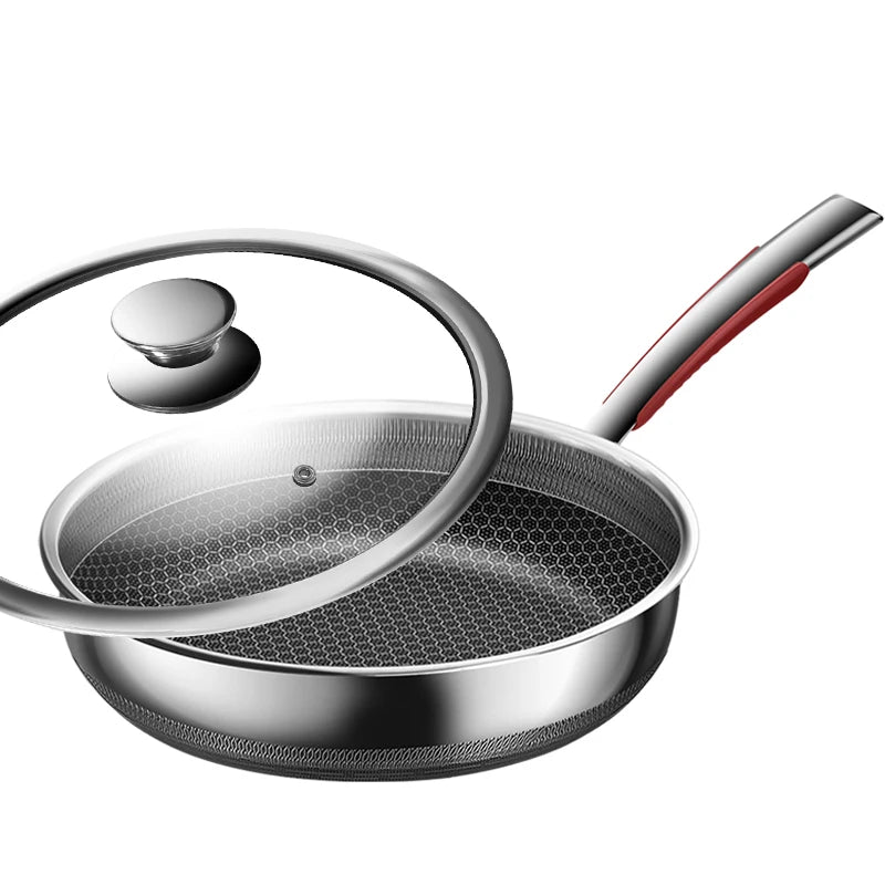 Best Selling Cook Cooking Steak Induction Honeycomb Coating  Fry Pan Non Stick Stainless Steel Frying Pan