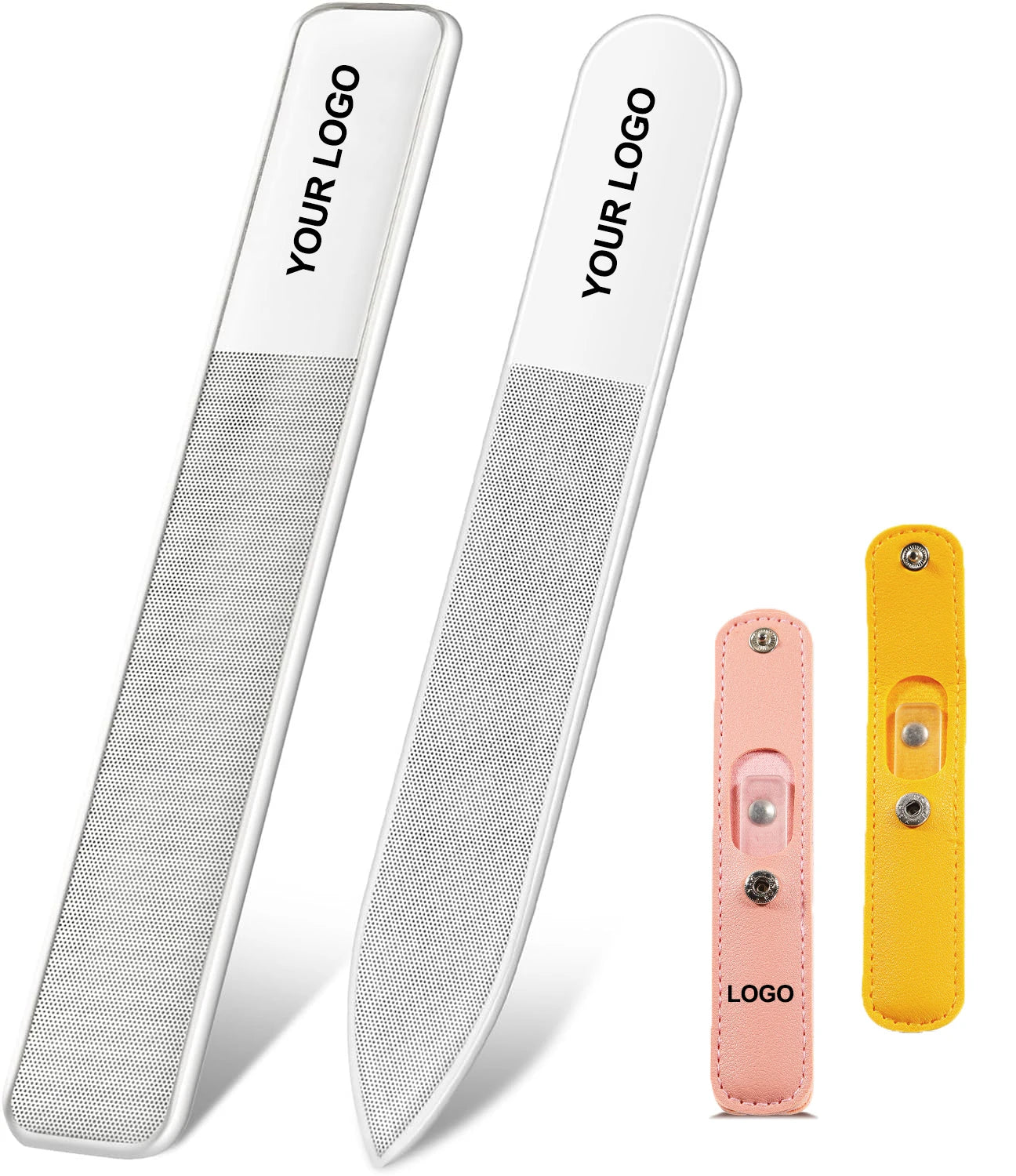 Custom Logo Glass Nails Nano Nail Buffers File Crystal Nano Glass Nail Shiner Kit with PU Bag